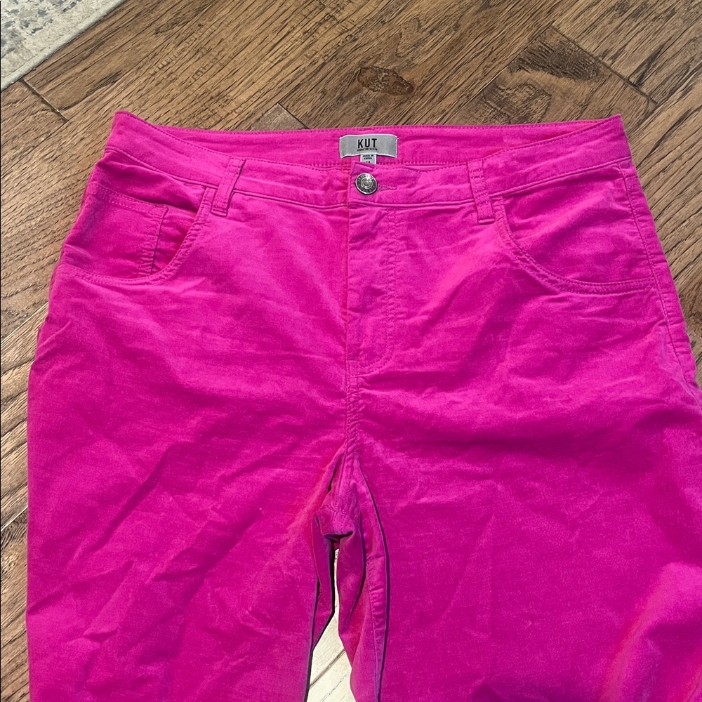 KUT FROM THE KLOTH Hot Pink Velvet Pants size 14 - Picture 2 of 5